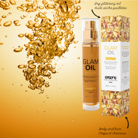 EXSENS GLAM OIL - сухое шиммерное масло с золотистыми блестками для тела и волос EXSENS GLAM OIL - сухое шиммерное масло с золотистыми блестками для тела и волос